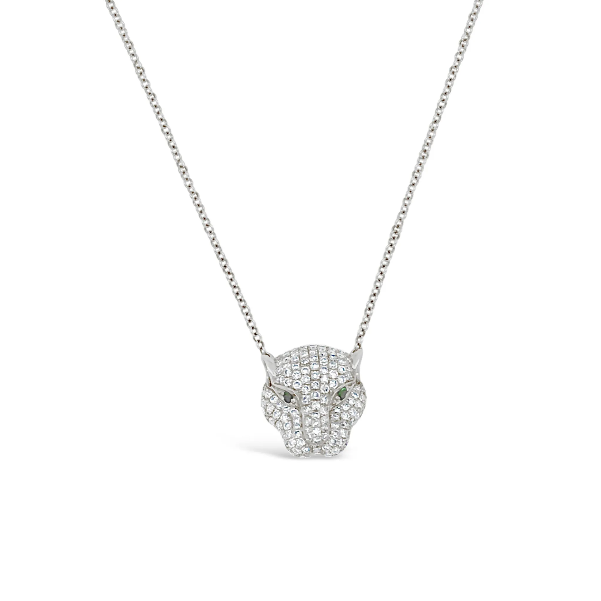 Diamond & Emerald Tiger Pendant Necklace