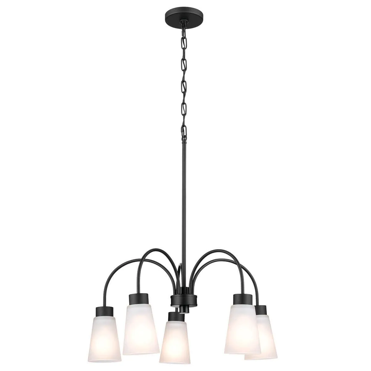 Erma 24 in. 5 Lights Chandelier Black finish
