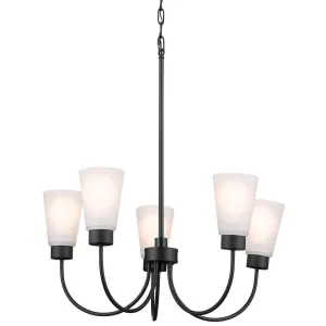 Erma 24 in. 5 Lights Chandelier Black finish