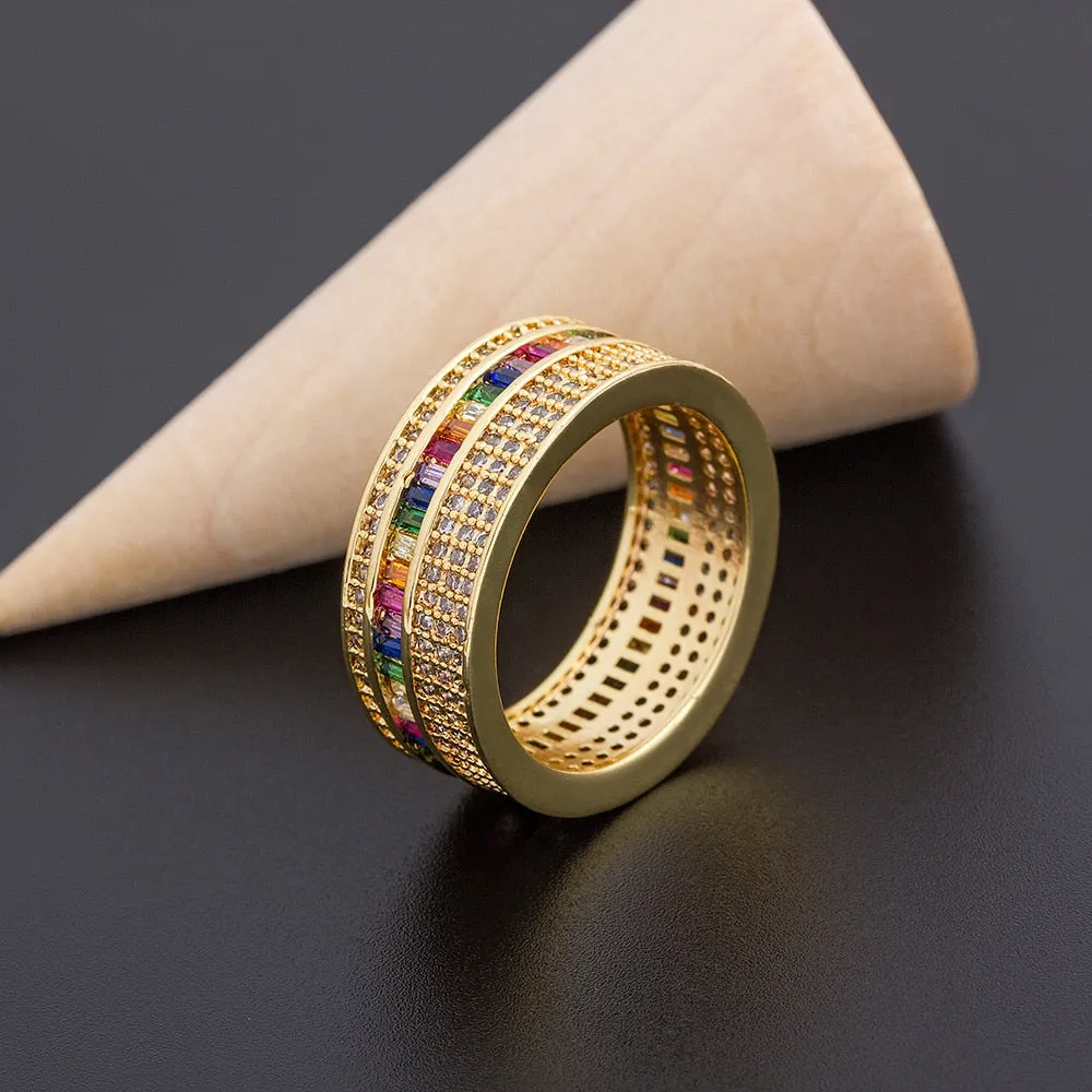 Exquisite Fashion Bracelet and Ring 2 Pieces Classic Banquet Wedding Party Jewelry Sets