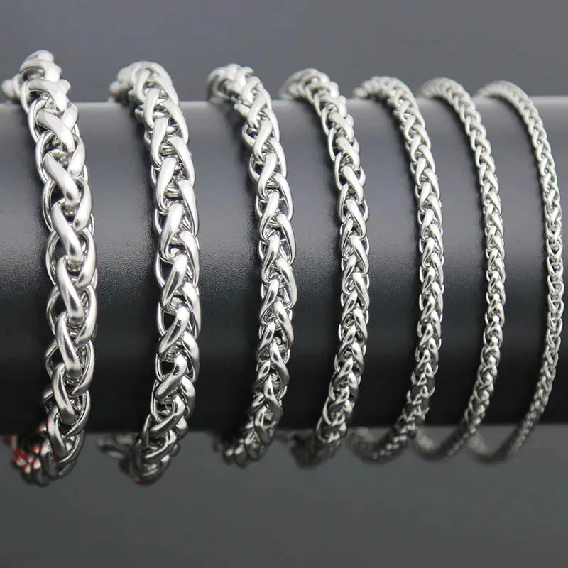 Fashion Chain 316L Stainless Steel Bracelet 3mm 4mm 5mm 6mm 7mm Lanterns Necklace Bracelet For Women Men Girl Boy
