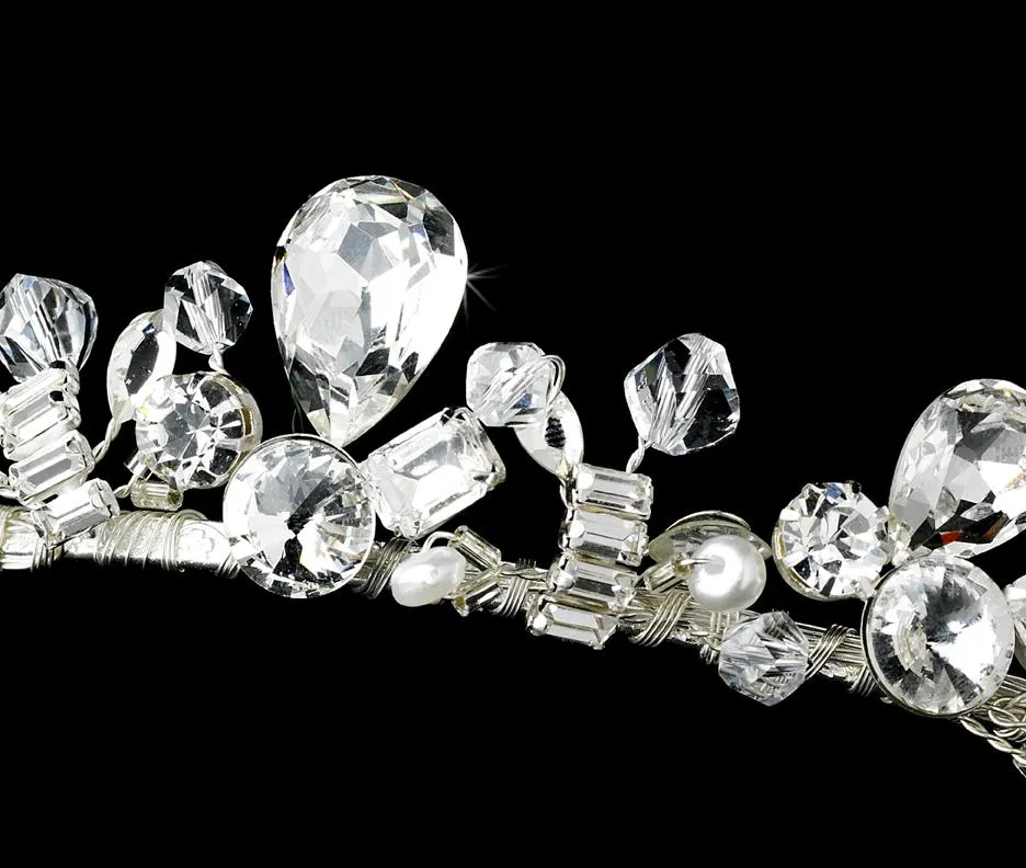 Glamorous Silver  Crystal Tiara Wedding Headpiece