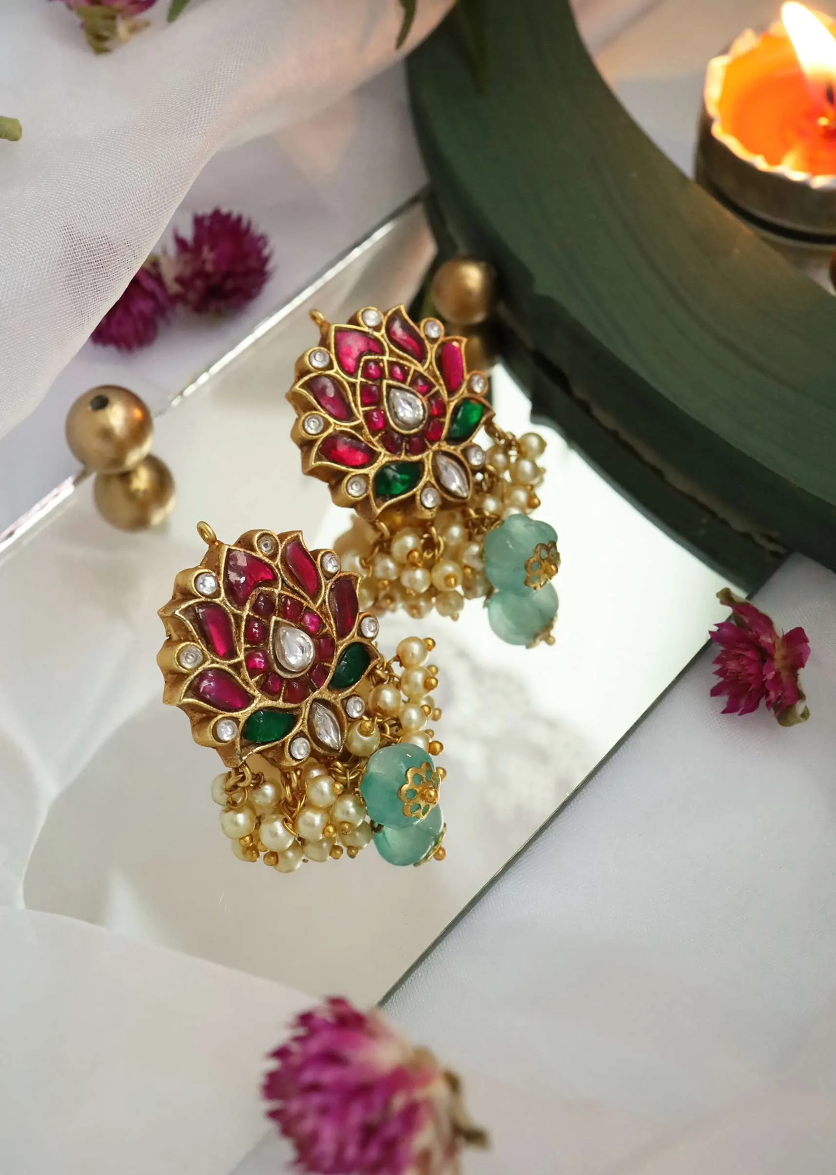 Gold Plated Kundan Studs