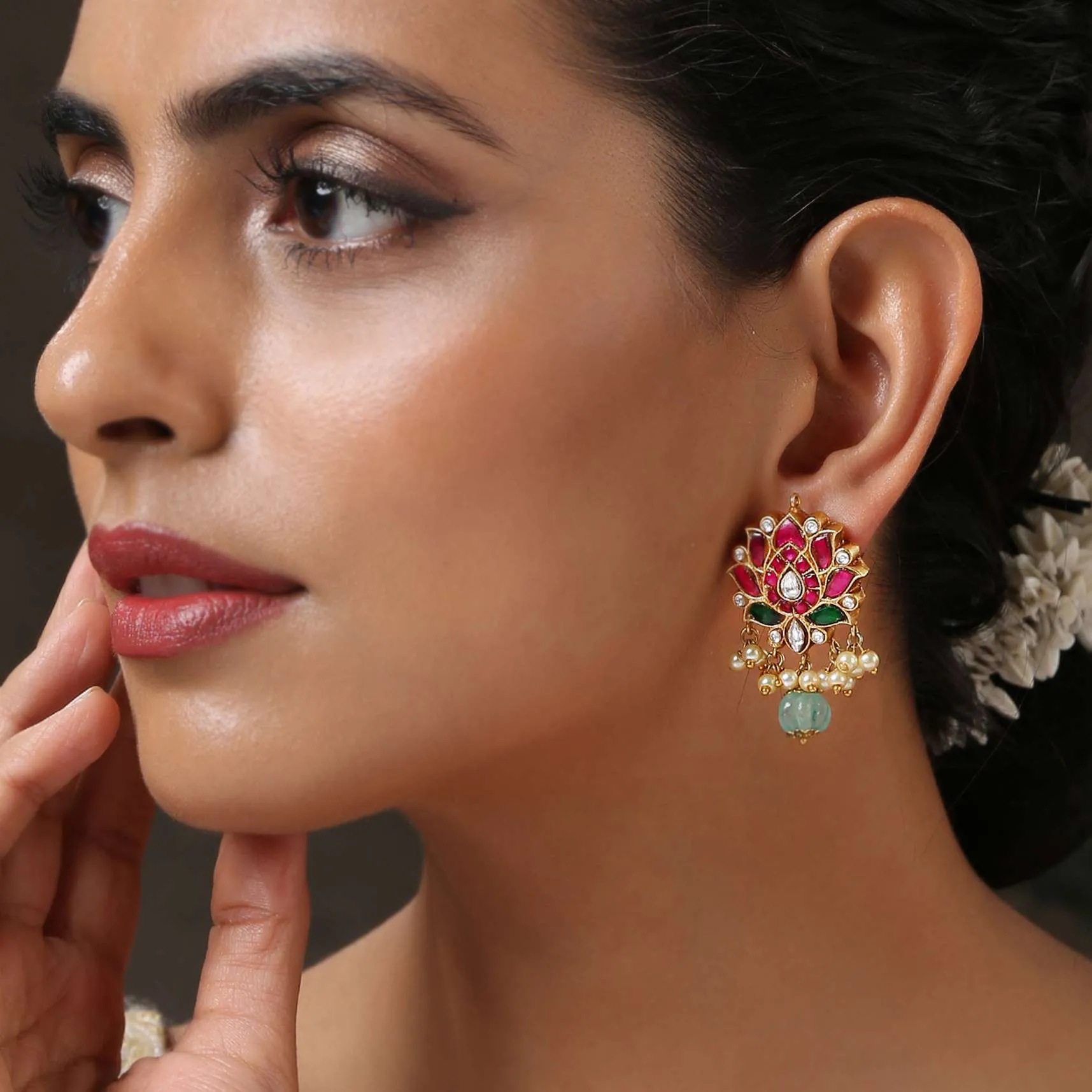 Gold Plated Kundan Studs