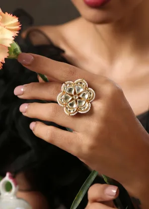 Gold Plated Polki Ring
