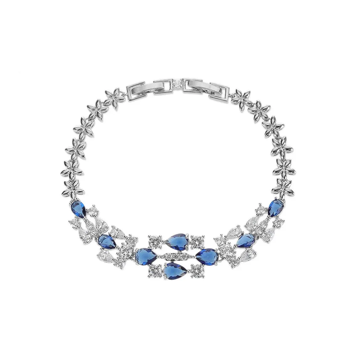 Gorgeous Waterdrop Cubic Zircon Chain Bracelets Bangle for Brides Wedding Party  Fashion Jewelry for Women Gift  CK10190
