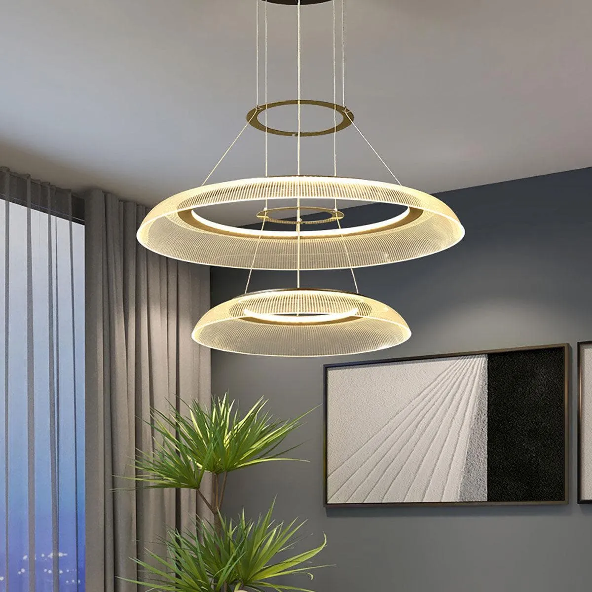 Graduated Circle Chandelier | Art Deco Round Chandelier