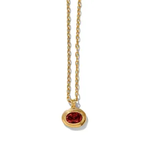 Greco Mini Necklace, Garnet, Gold