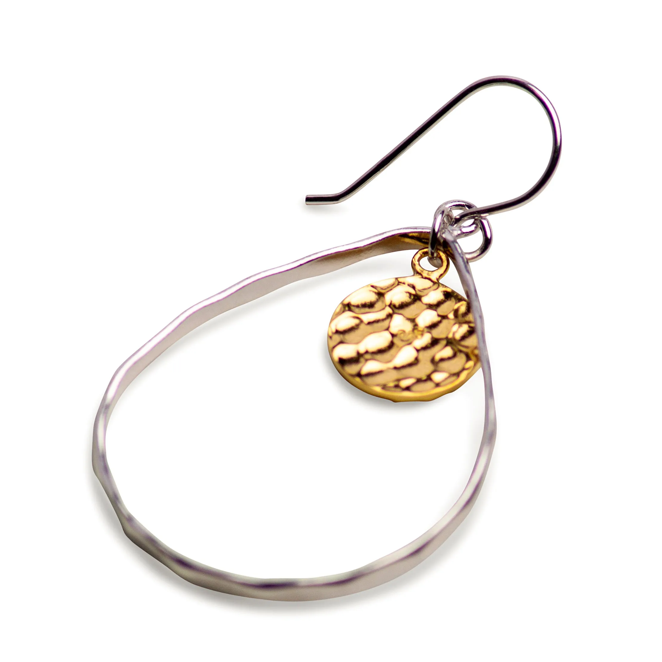 Hammered Dangle Chandelier Earrings