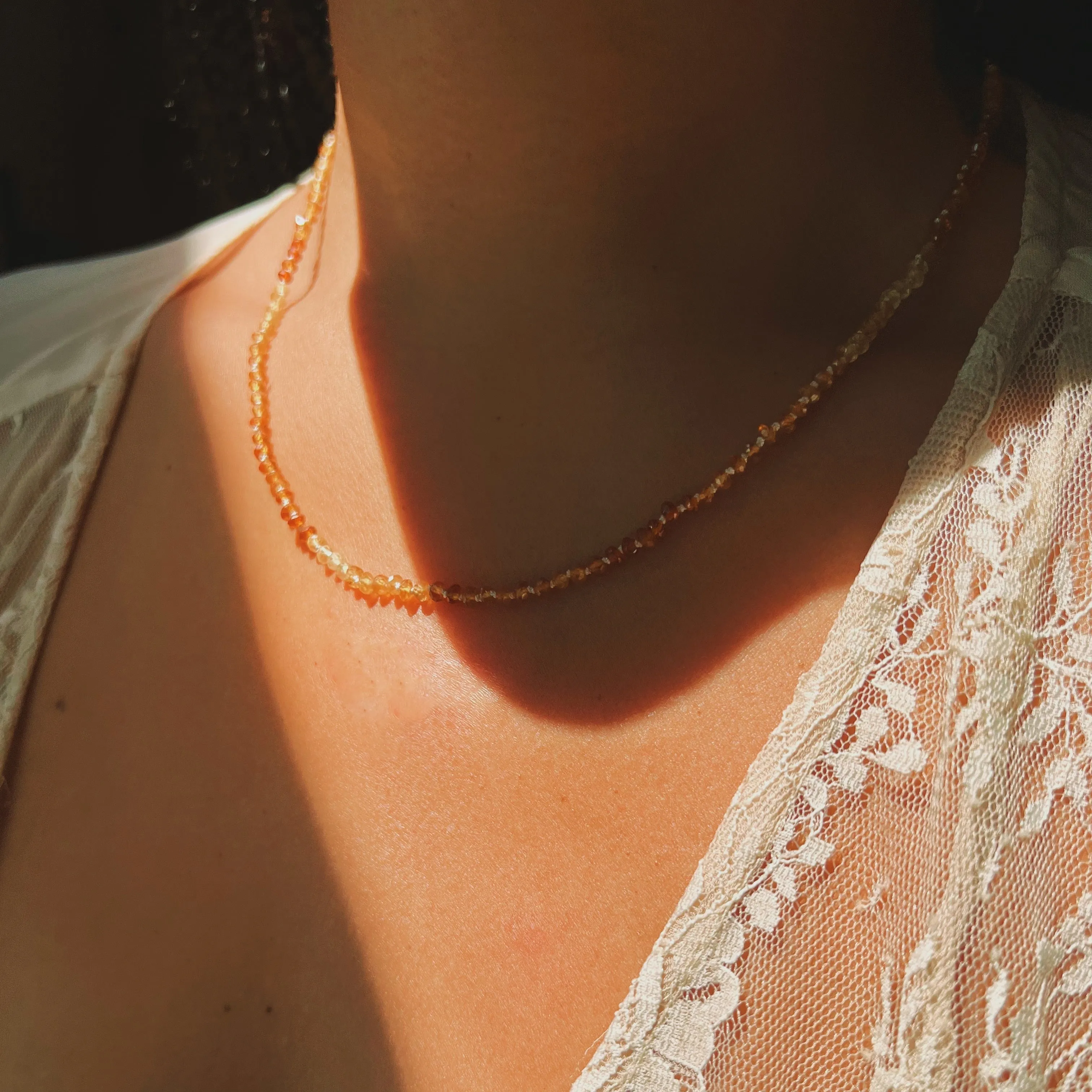 hessonite garnet || Gemstone Necklace