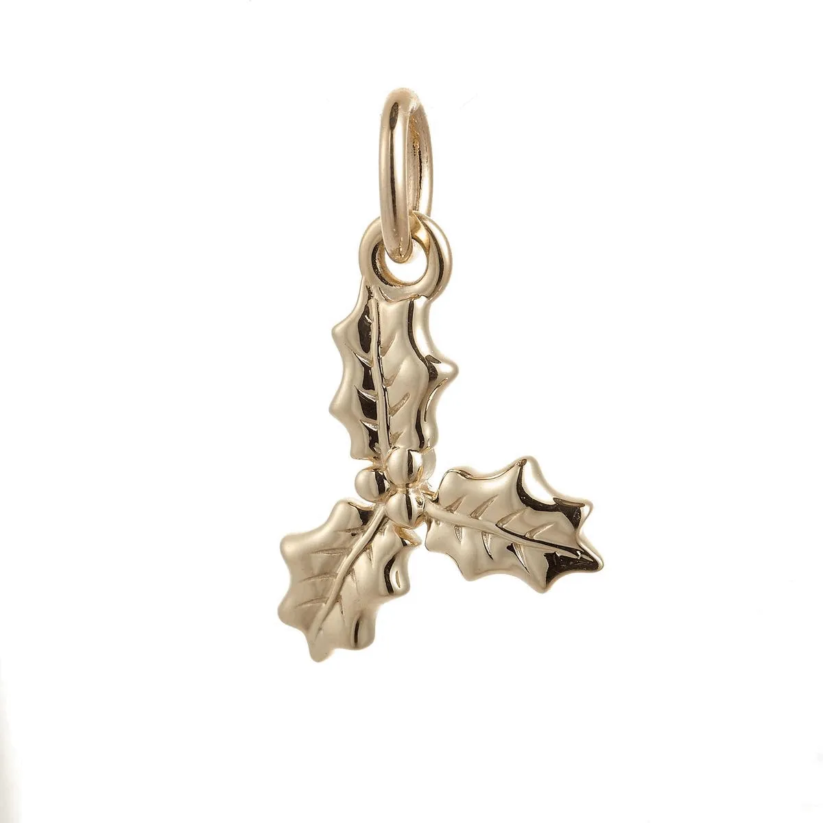Holly Leaf Solid Gold Charm