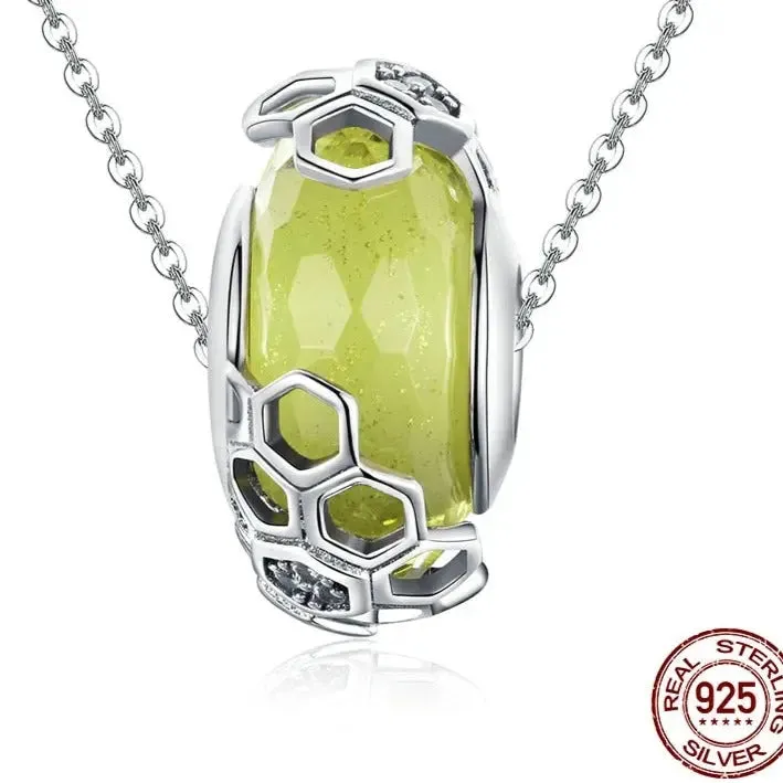 Honeycomb Bee Glass Bead
