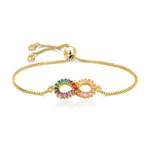 Infinity Love Colorful Rainbow Cubic Zircon American Diamond Bracelet