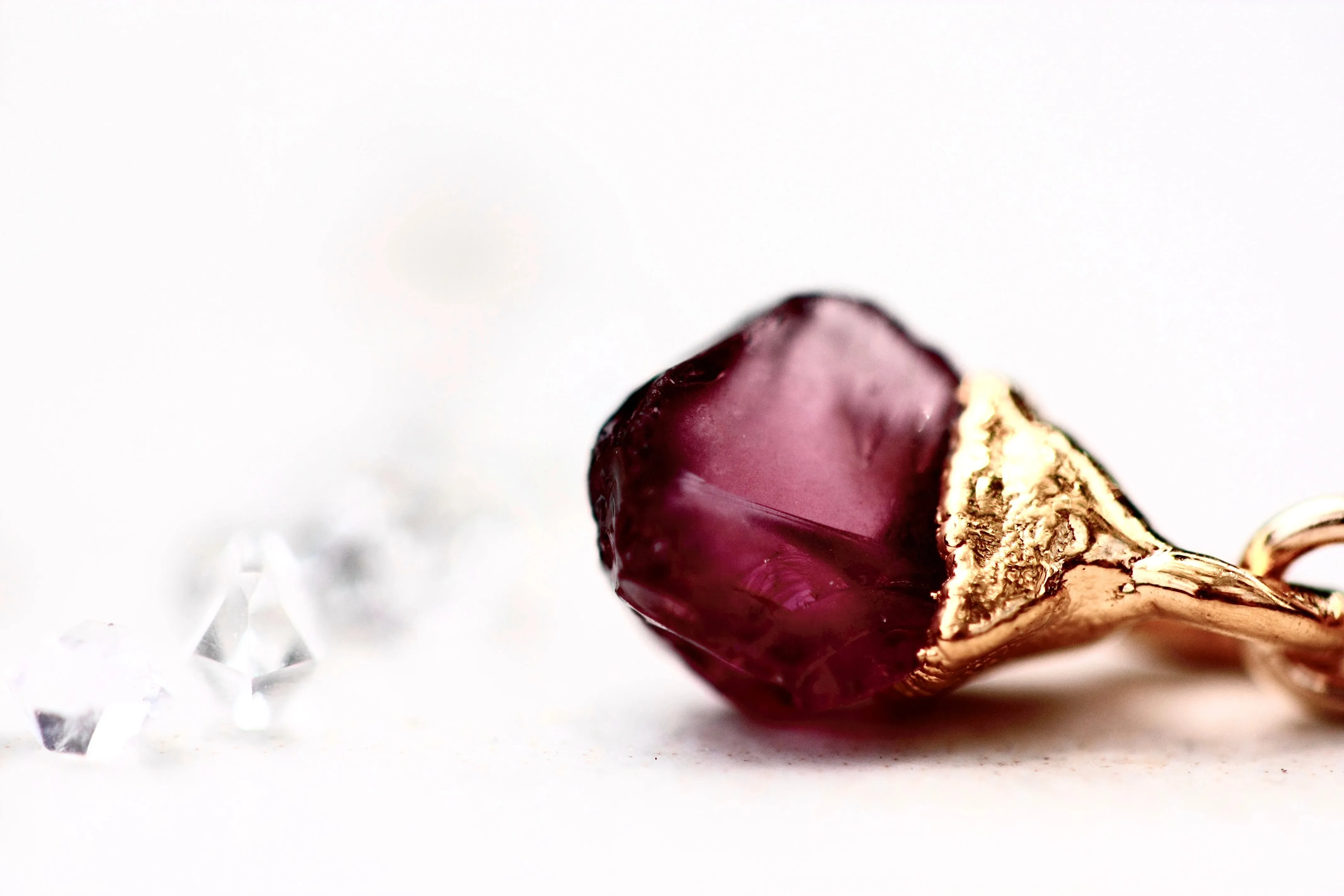January Raindrops Necklace · Maroon Garnet