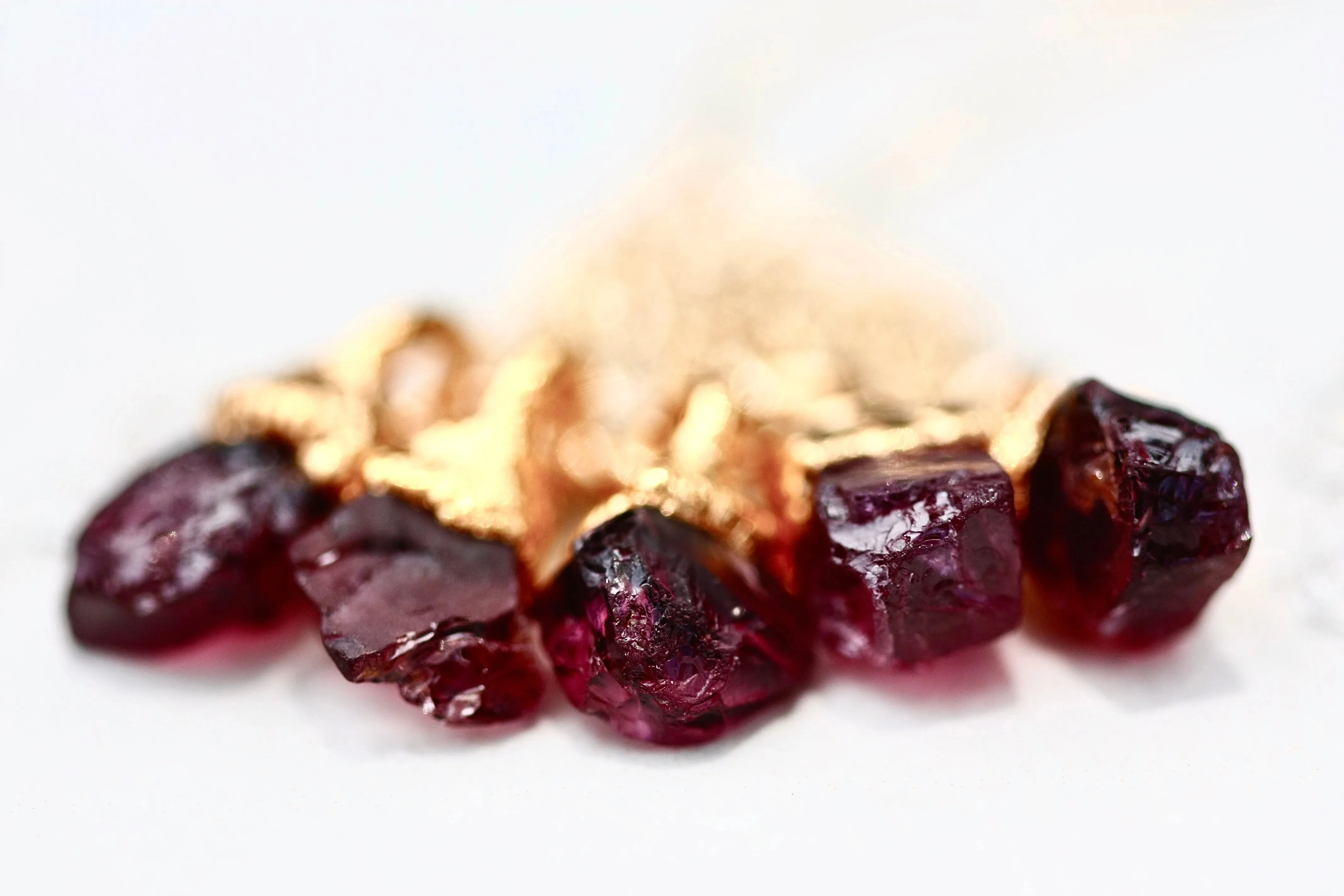 January Raindrops Necklace · Maroon Garnet
