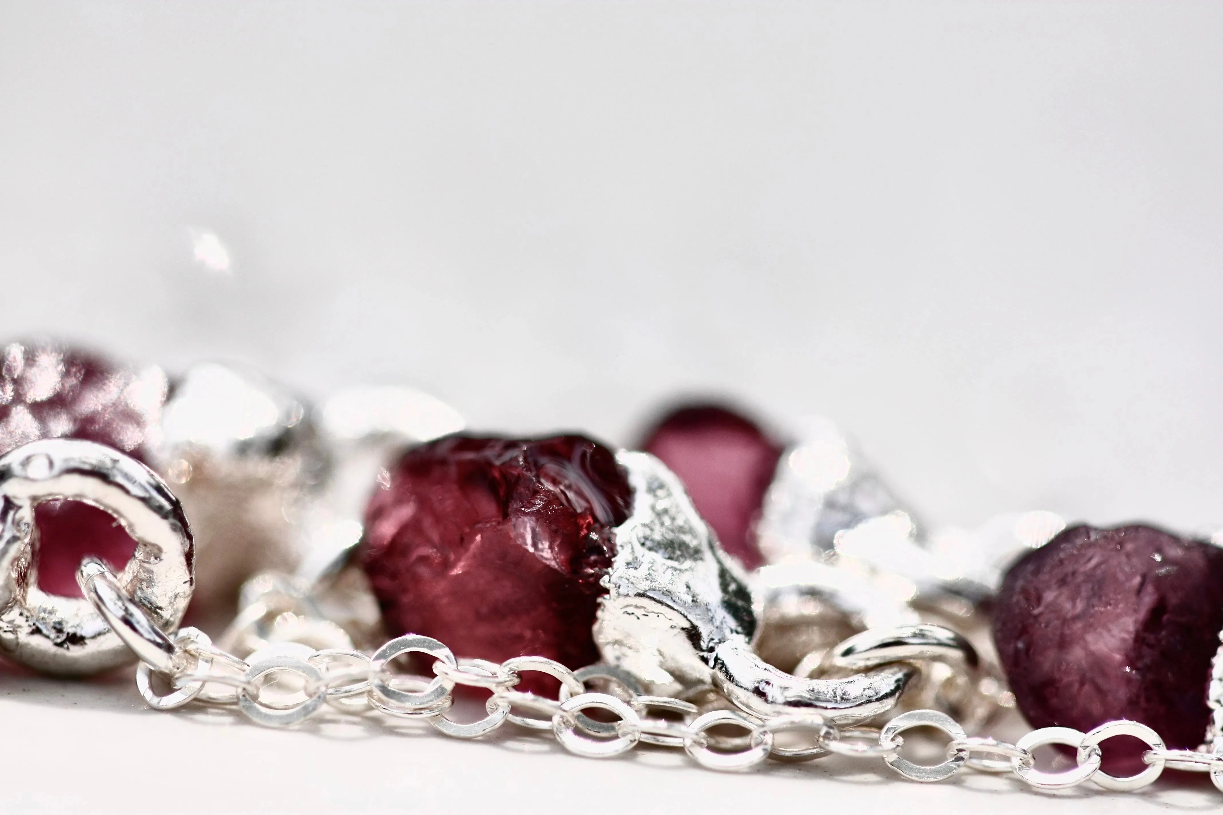 January Raindrops Necklace · Maroon Garnet