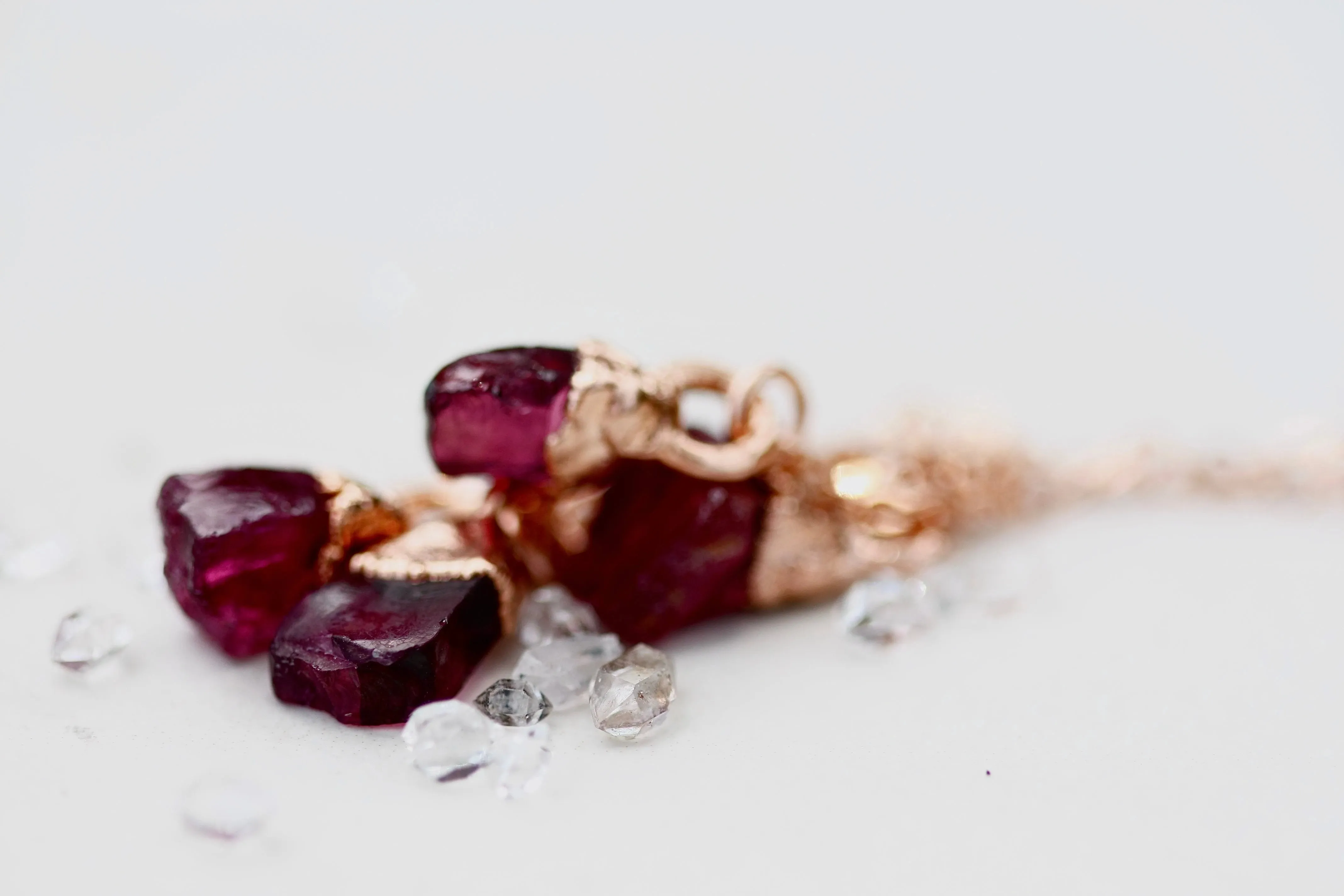 January Raindrops Necklace · Maroon Garnet