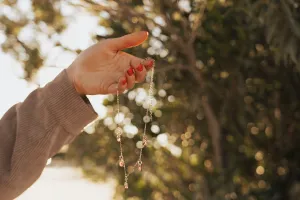 January Raindrops Necklace · Maroon Garnet