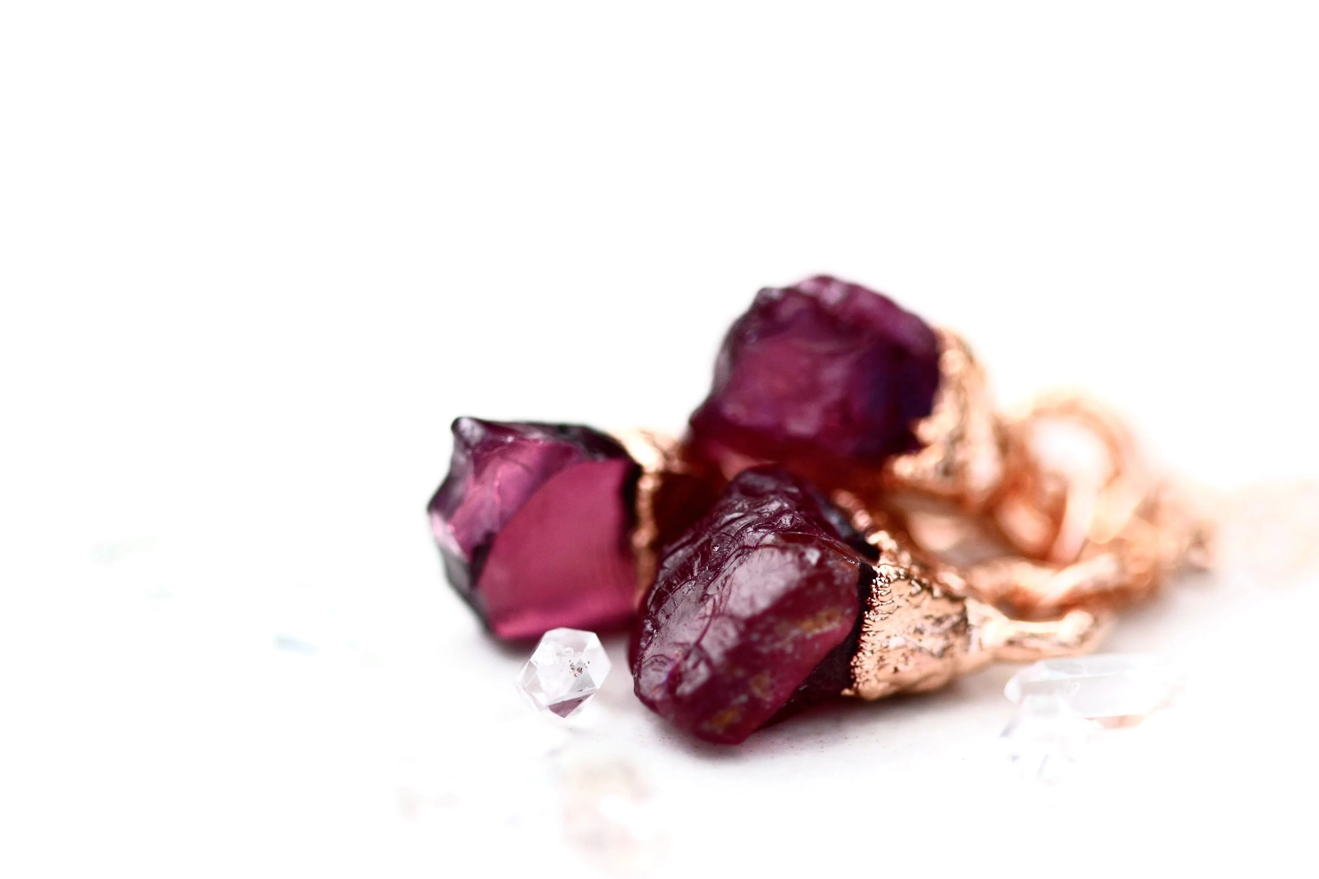 January Raindrops Necklace · Maroon Garnet