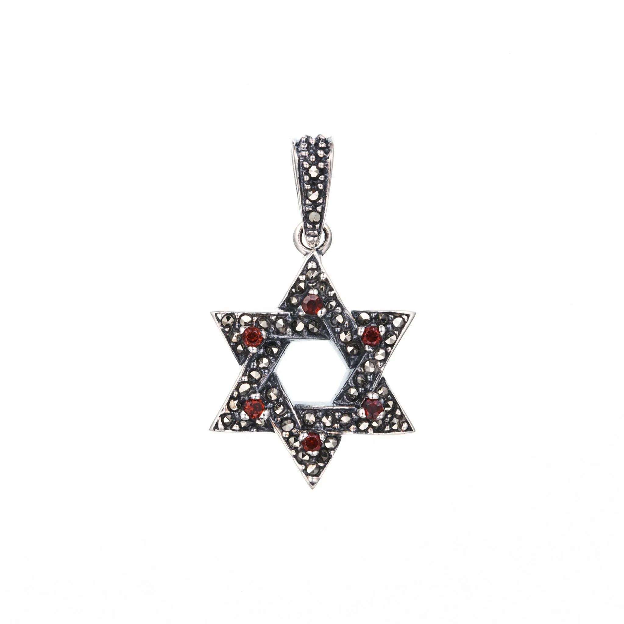 Jewish Star Pendant : S (Garnet)