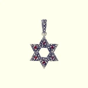 Jewish Star Pendant : S (Garnet)
