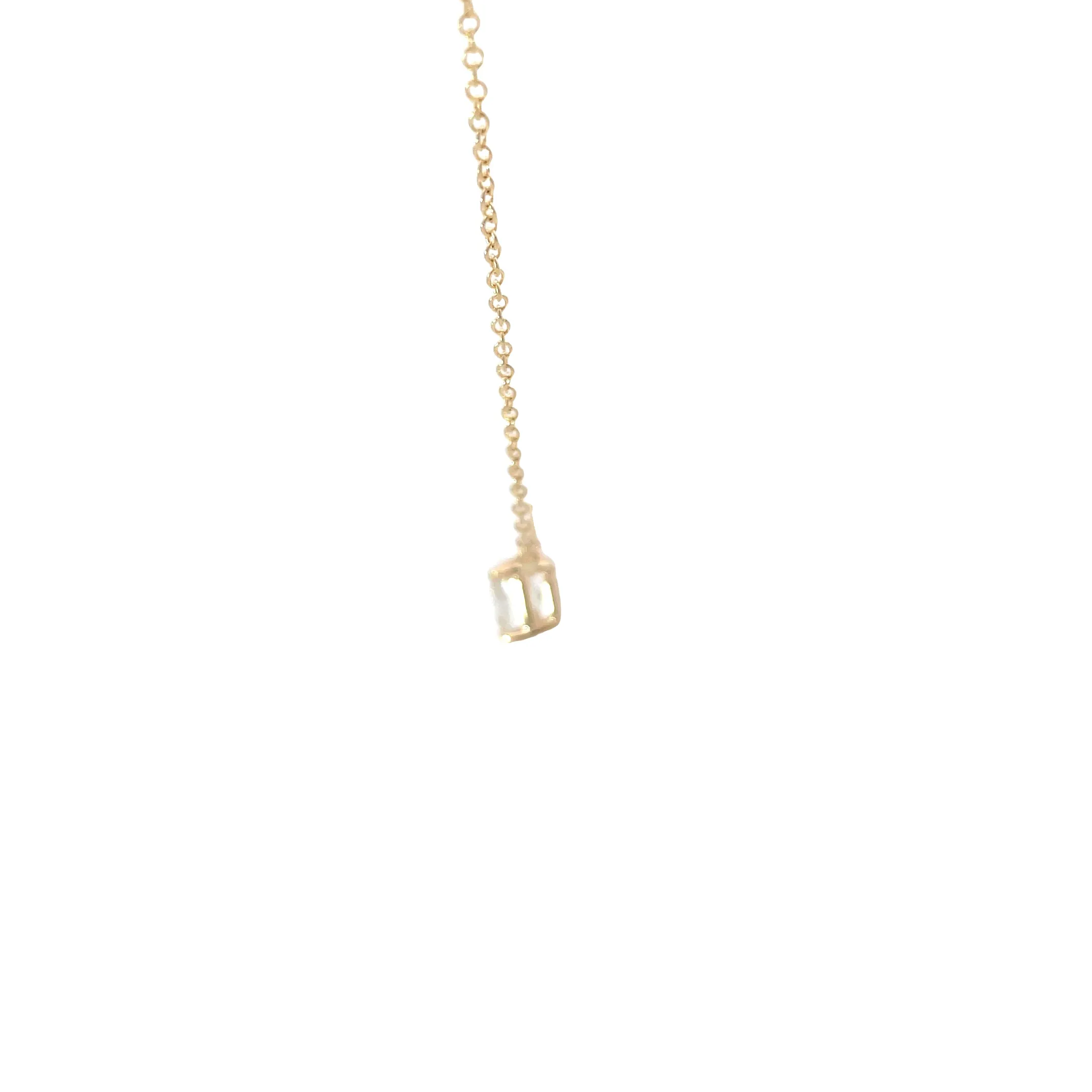 Lab Grown Emerald Cut Diamond Solitaire Necklace