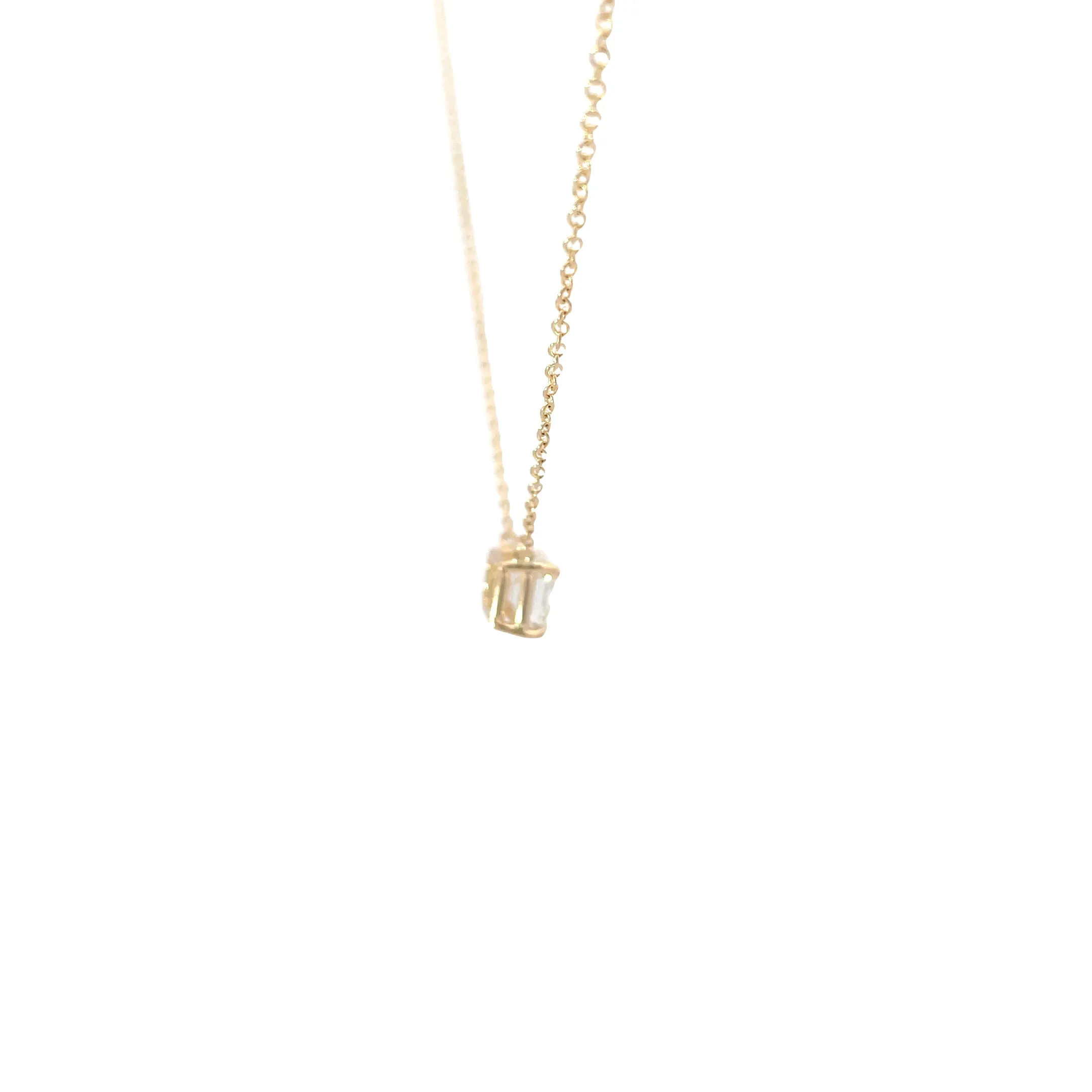 Lab Grown Emerald Cut Diamond Solitaire Necklace