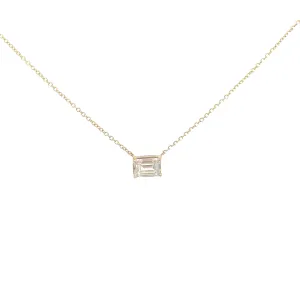 Lab Grown Emerald Cut Diamond Solitaire Necklace