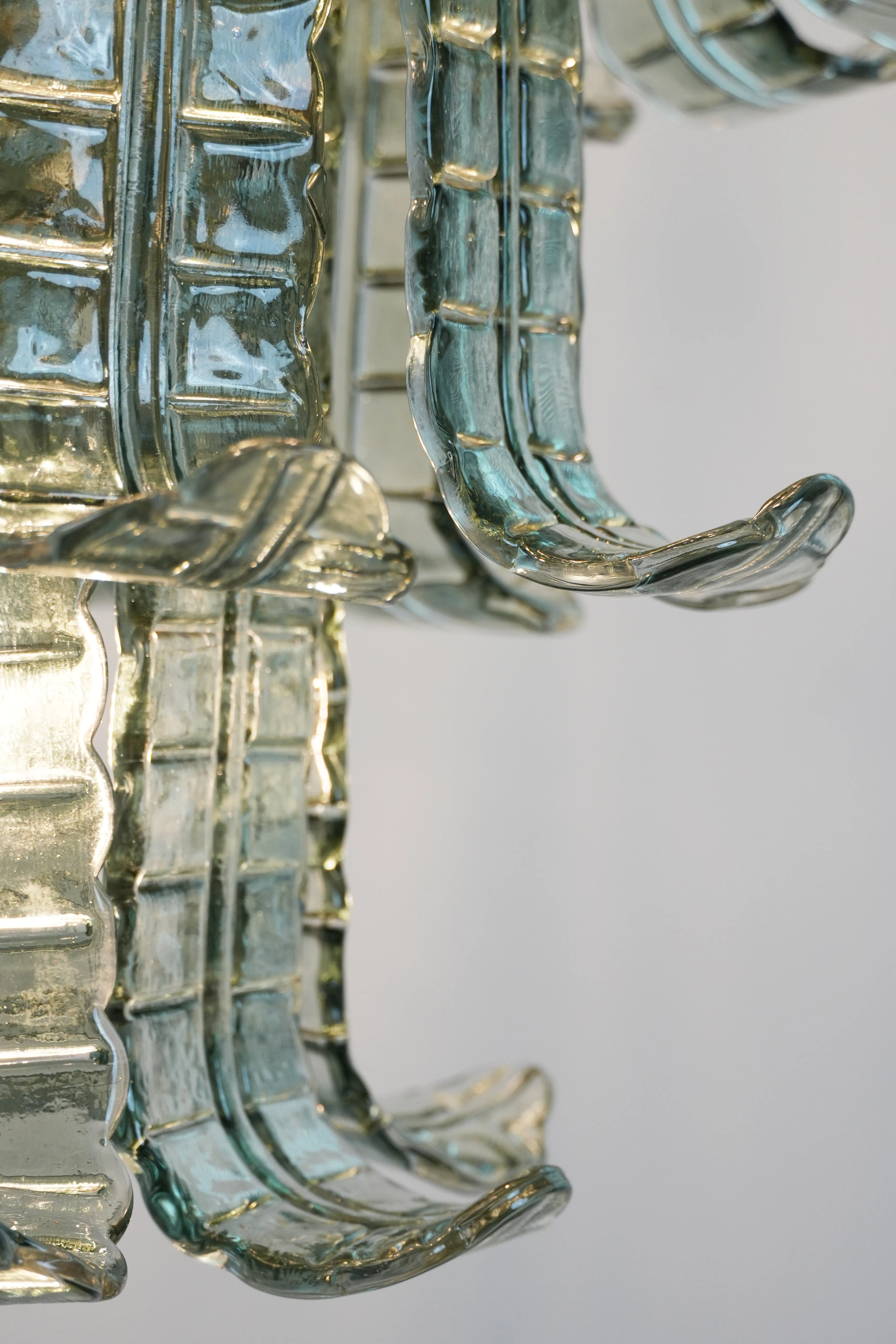 Leaf-Shaped Cascading Murano Chandelier
