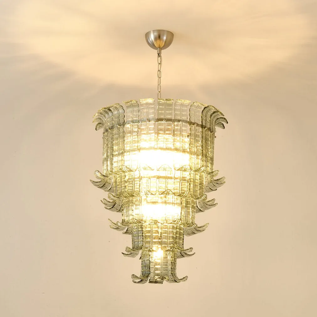 Leaf-Shaped Cascading Murano Chandelier