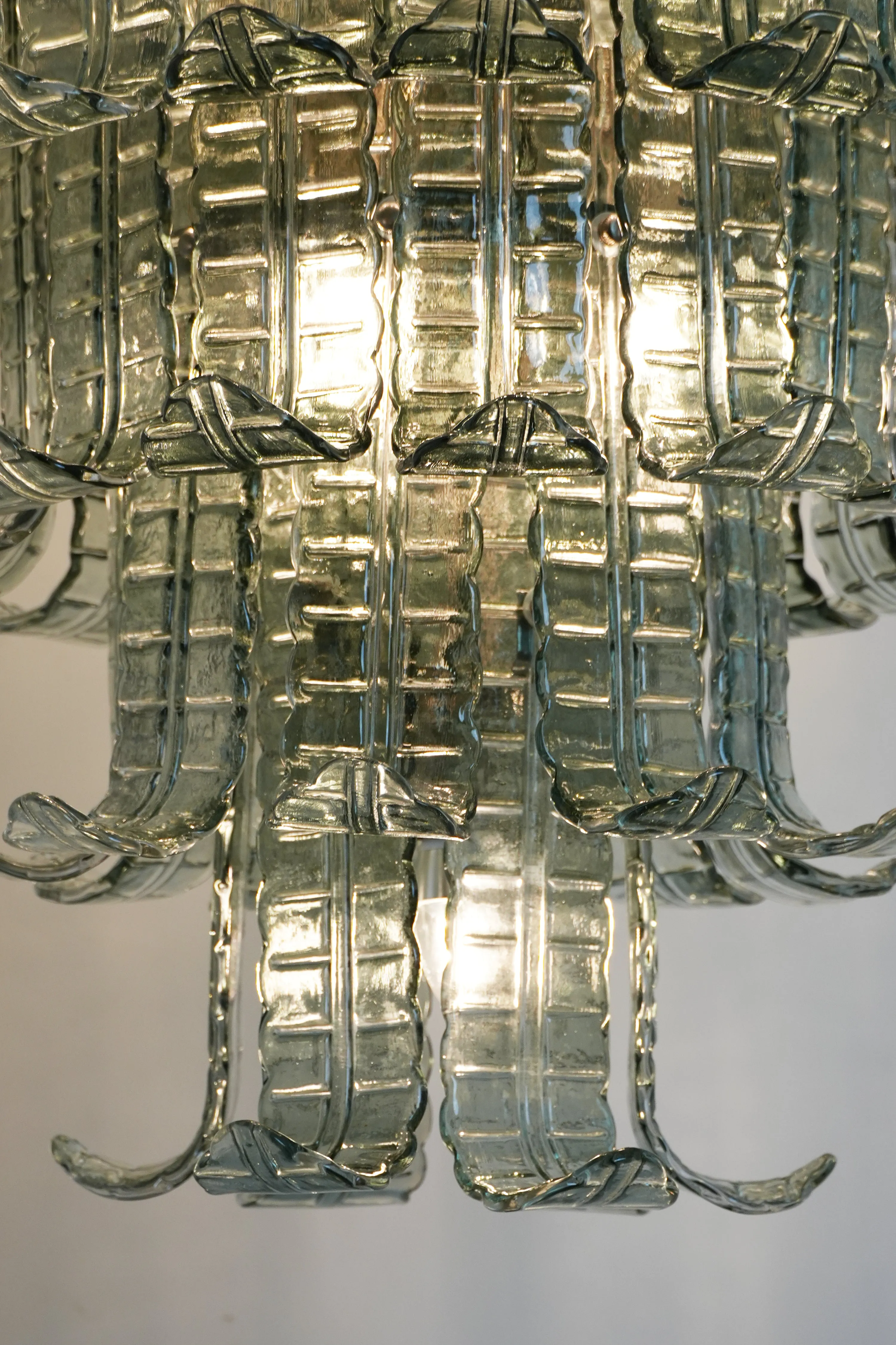 Leaf-Shaped Cascading Murano Chandelier