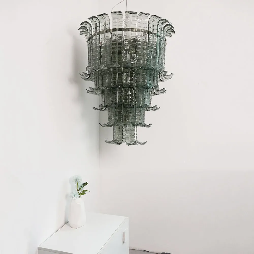 Leaf-Shaped Cascading Murano Chandelier