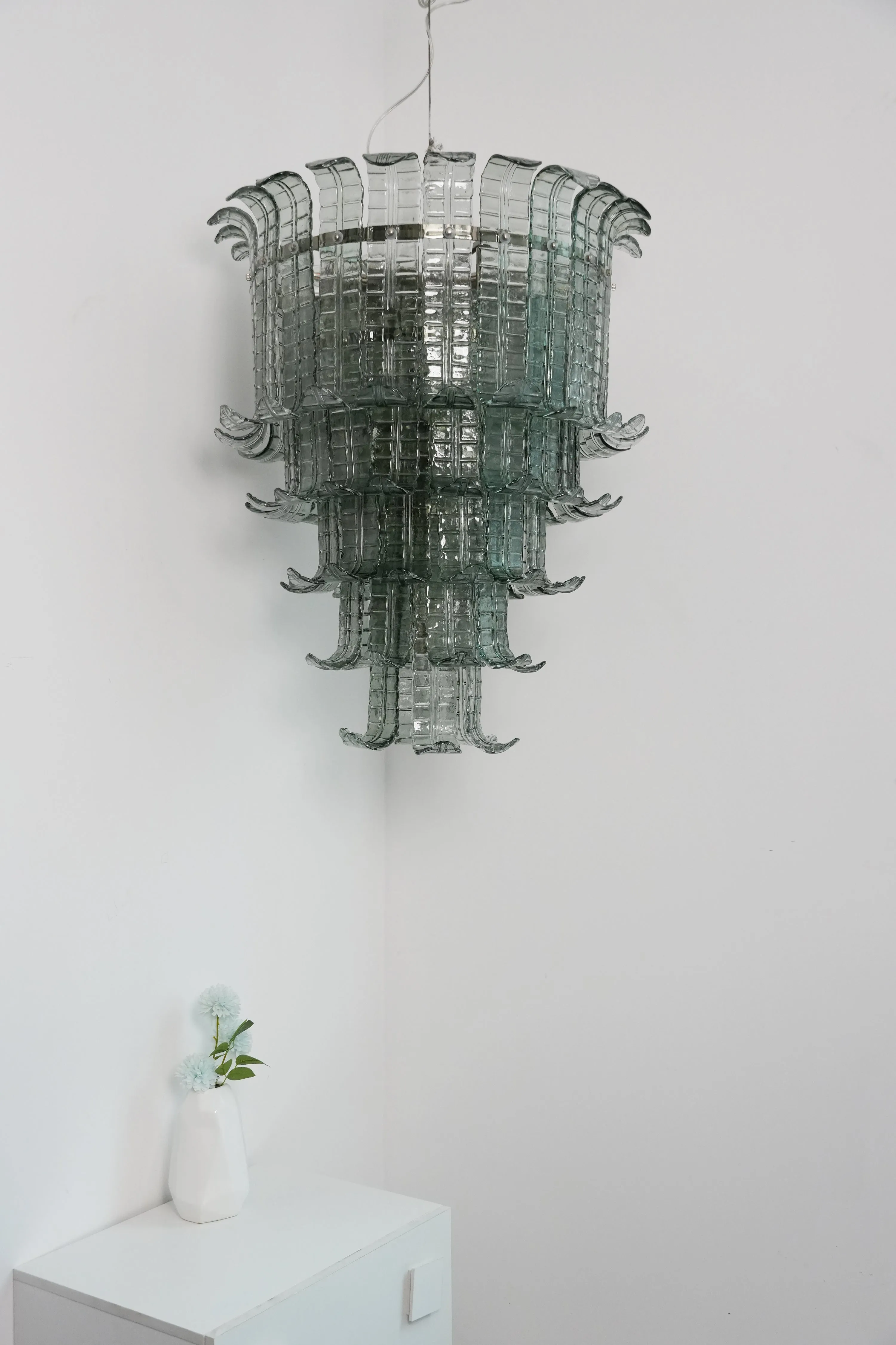 Leaf-Shaped Cascading Murano Chandelier