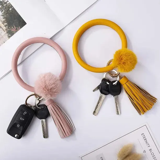 Leather Key Ring Bracelet
