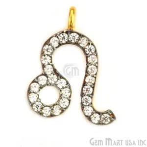 'Leo' CZ Pave Gold Vermeil Charm for Bracelet & Pendants