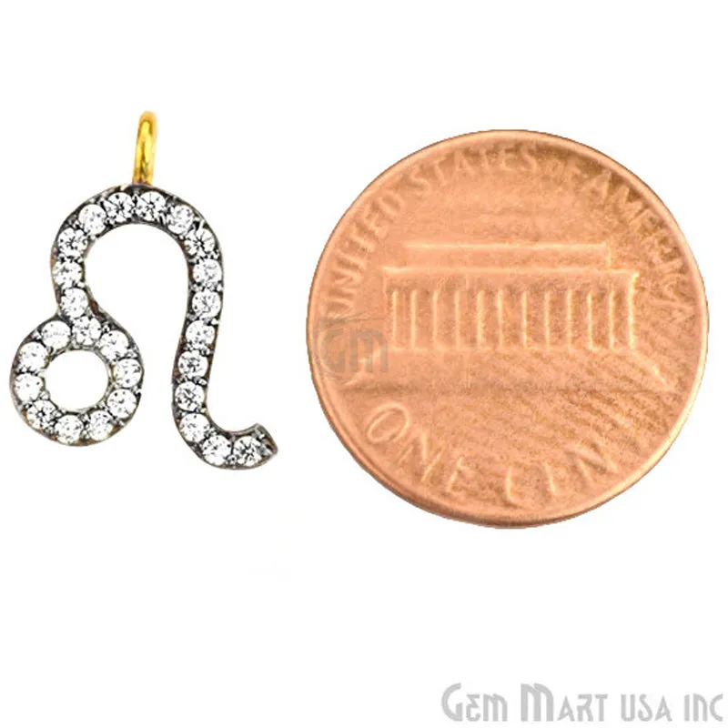 'Leo' CZ Pave Gold Vermeil Charm for Bracelet & Pendants