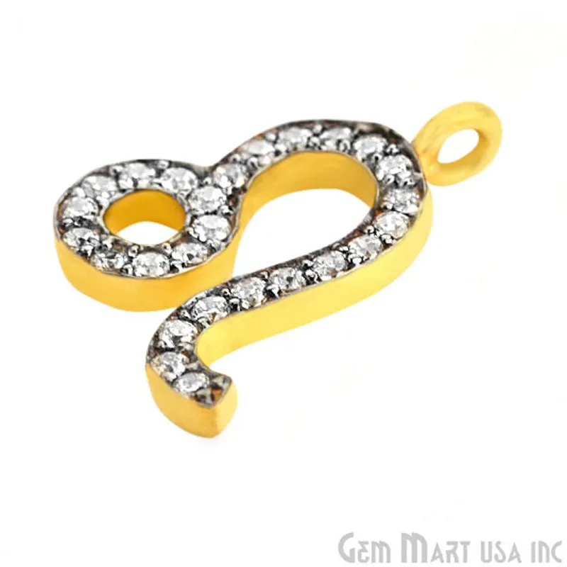 'Leo' CZ Pave Gold Vermeil Charm for Bracelet & Pendants
