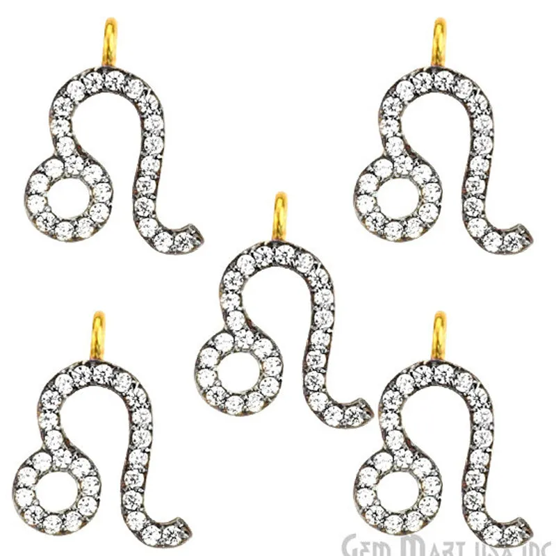 'Leo' CZ Pave Gold Vermeil Charm for Bracelet & Pendants