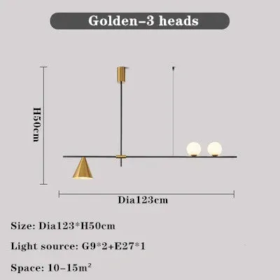 Mansion Nordic Black Gold Chandelier LED Pendant Lamp