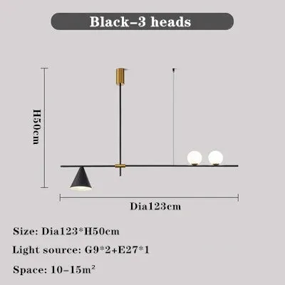 Mansion Nordic Black Gold Chandelier LED Pendant Lamp