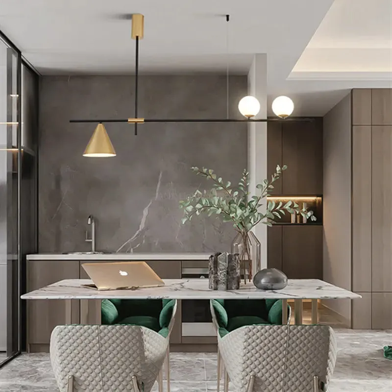 Mansion Nordic Black Gold Chandelier LED Pendant Lamp