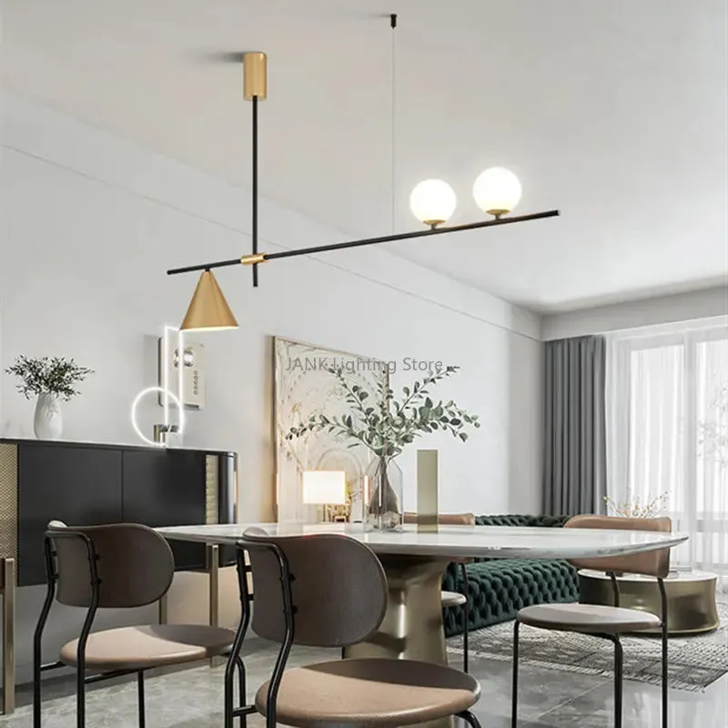 Mansion Nordic Black Gold Chandelier LED Pendant Lamp