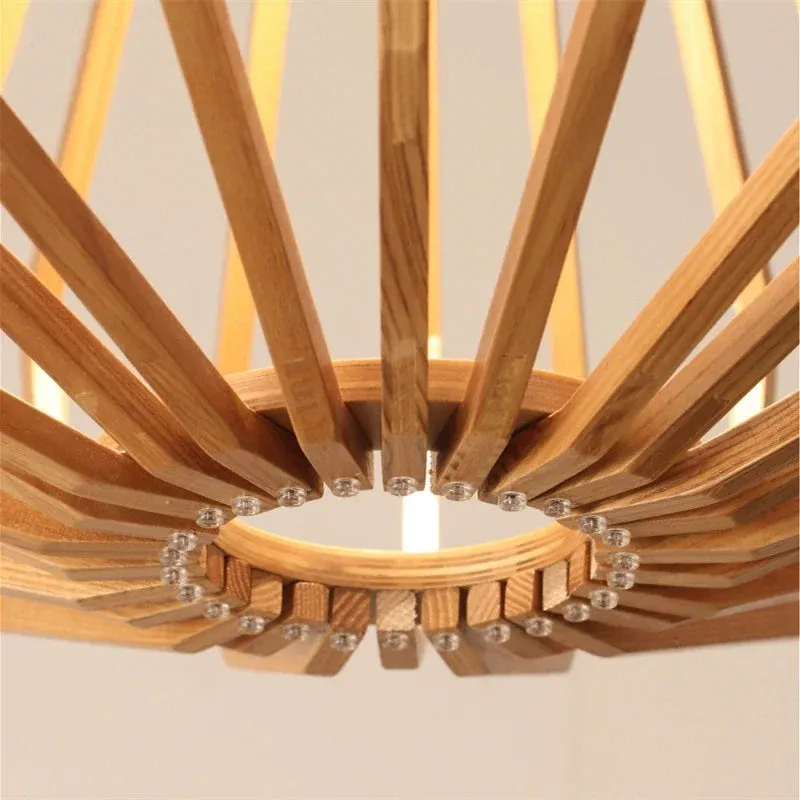 Mansion Solid Wood LED Chandelier for Bedroom and Restaurant Lighting