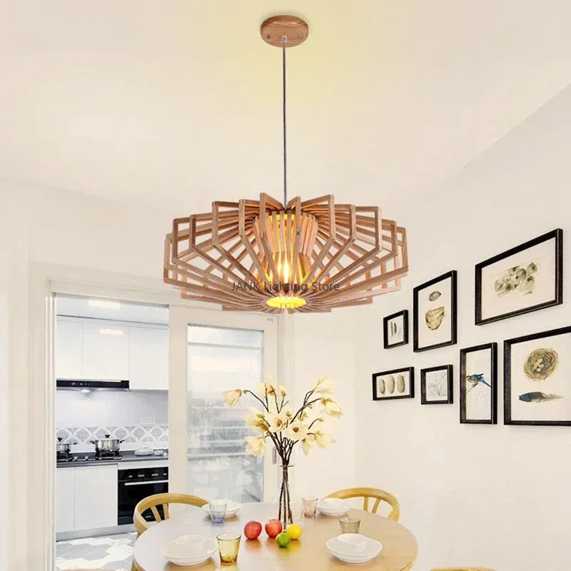 Mansion Solid Wood LED Chandelier for Bedroom and Restaurant Lighting
