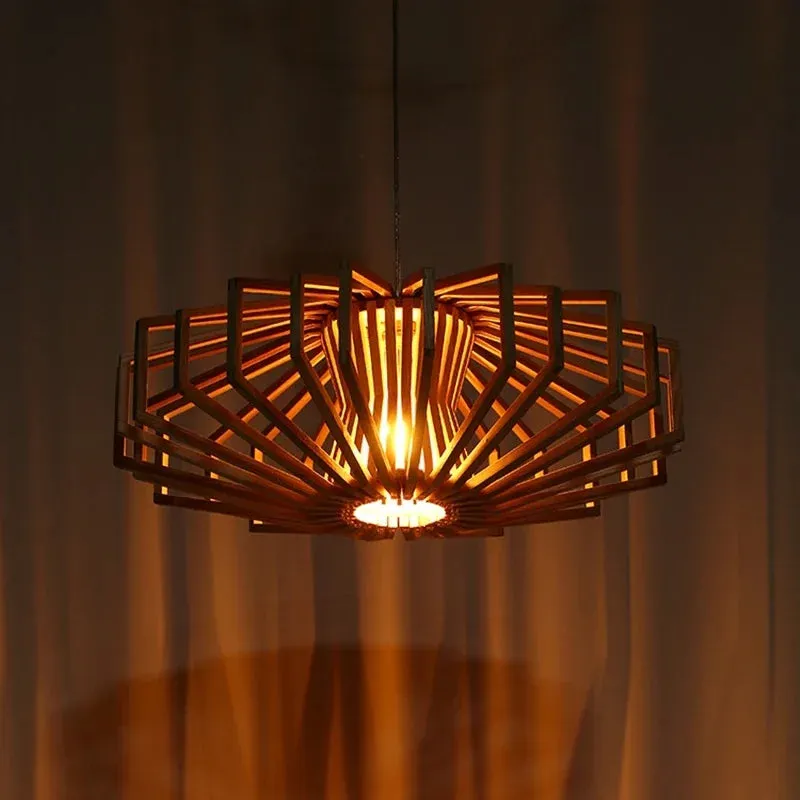 Mansion Solid Wood LED Chandelier for Bedroom and Restaurant Lighting