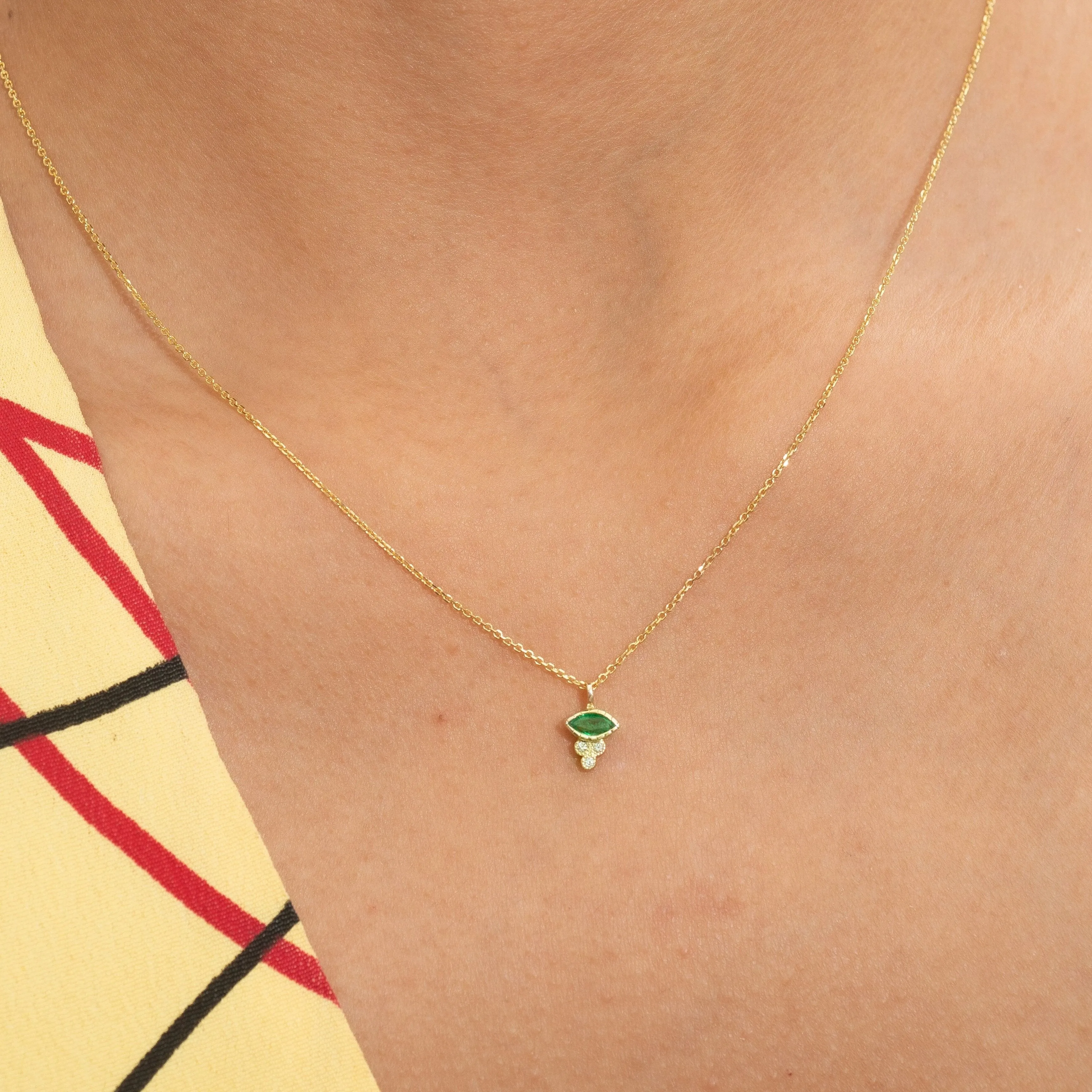 Marquise Emerald Crown Necklace (ready to ship option)*