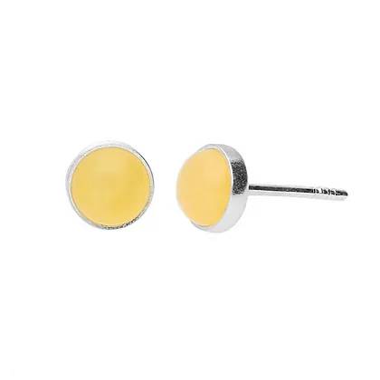 MILENA Natural Amber Stud Earrings 5mm