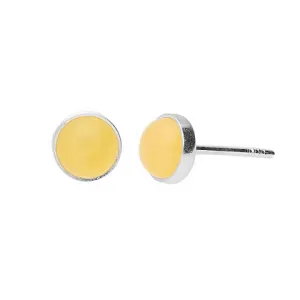 MILENA Natural Amber Stud Earrings 5mm