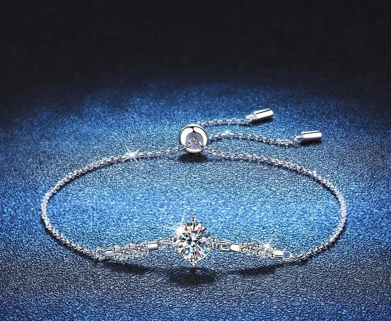 Minimalist 925 Sterling Silver Bracelet Zircon Sweet Bracelet for Women
