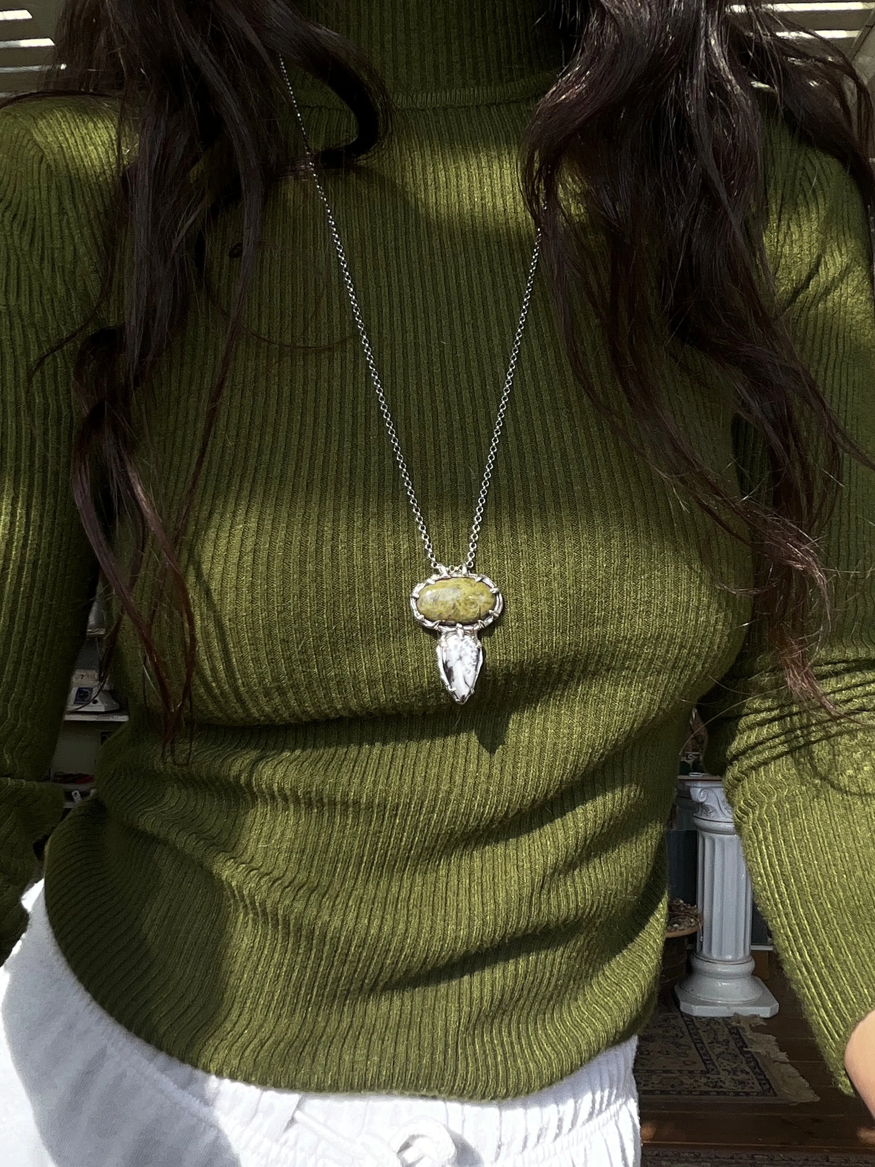 N.20 Agat Denderite & Serpentine Nacklace